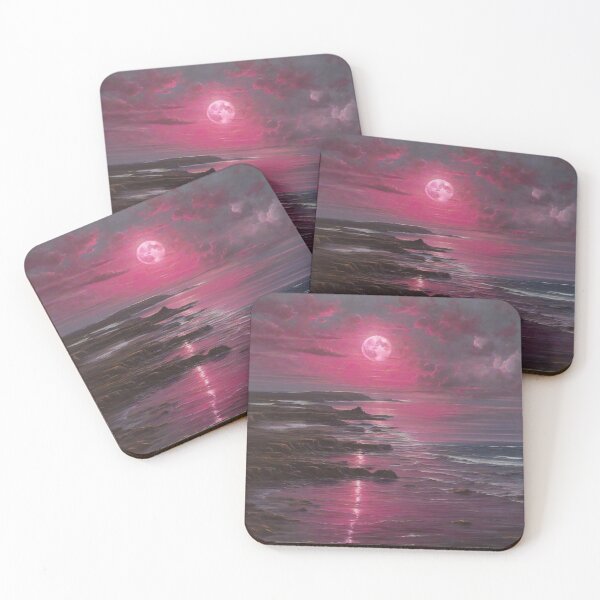 Item preview, Mystical Magenta Moon: A Reflective Dance on the Ocean Waves designed and sold by RedArtG09.
