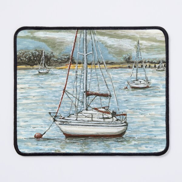 Item preview, Sailing Boats Moored at Deganwy Quay, North Wales designed and sold by LymphomaLass.