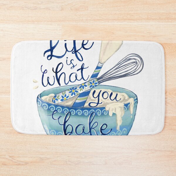 Item preview, Life is what you bake it watercolor illustrated typography designed and sold by Jacqueline Maldonado.