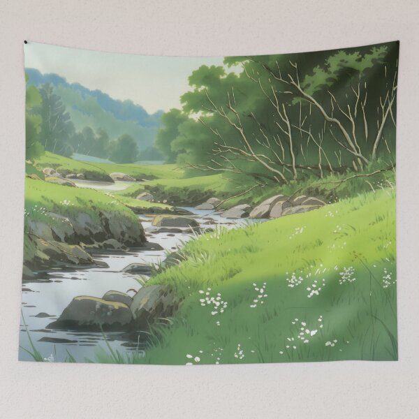 Item preview, Paisaje del bosque anime retro de los 80 designed and sold by Animania-AnimeS.