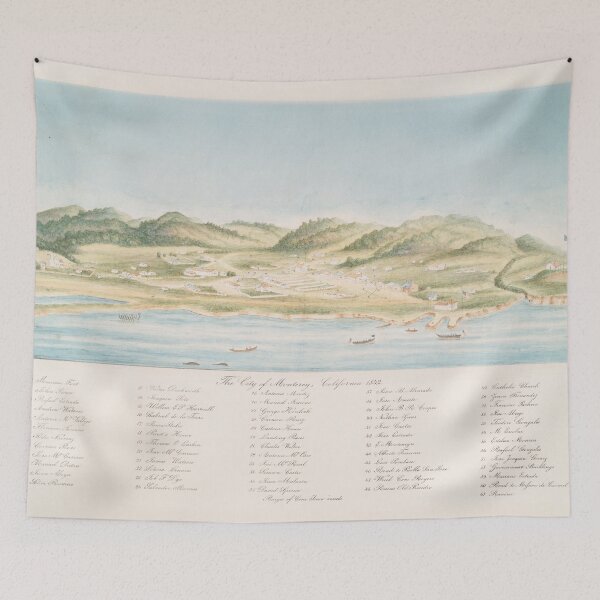 Item preview, Vintage Pictorial Map of Monterey CA (1842) designed and sold by BravuraMedia.
