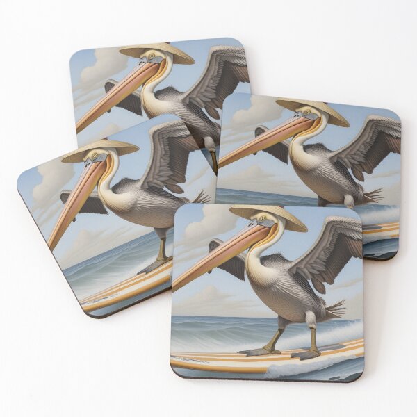 Item preview, Surfing Pelican - summer ocean vibes designed and sold by Wolfsee.