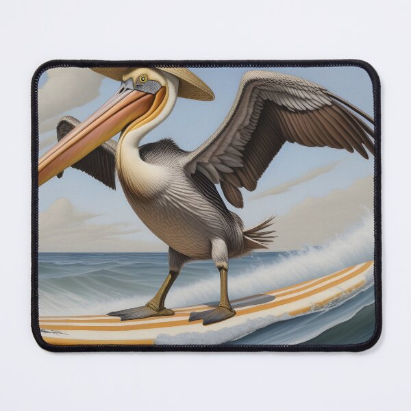 Item preview, Surfing Pelican - summer ocean vibes designed and sold by Wolfsee.