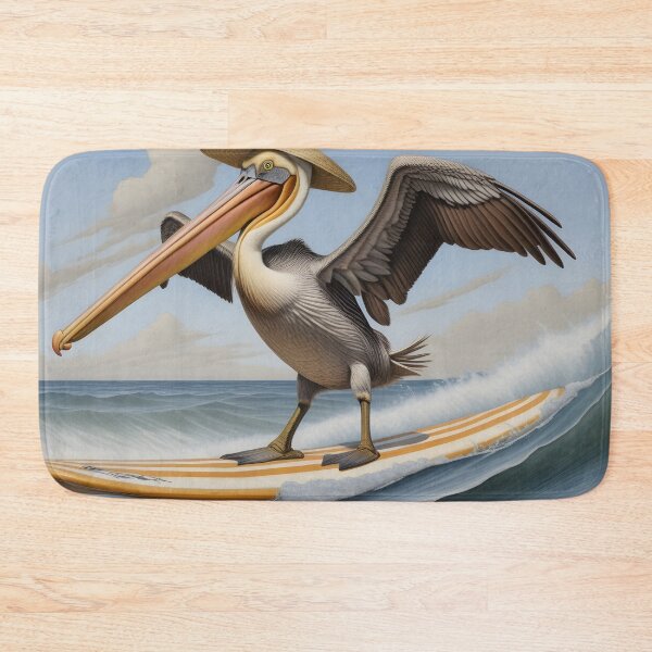 Item preview, Surfing Pelican - summer ocean vibes designed and sold by Wolfsee.
