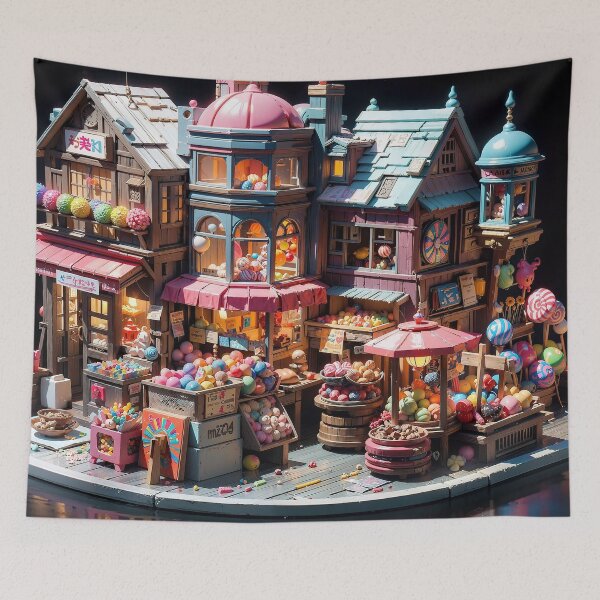 Item preview,  Sweet Candy Shop Delight Jigsaw Puzzles - Sugary Whimsy on Redbubble designed and sold by PuzzleBoxDesign.