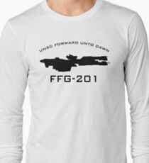 UNSC Forward Unto Dawn FFG-201 Ship Profile Long Sleeve T-Shirt