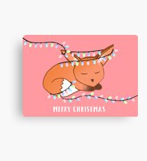 Fox with Christmas Lights! Canvas Print