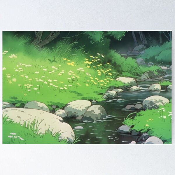 80s Retro Anime Forest Landscape