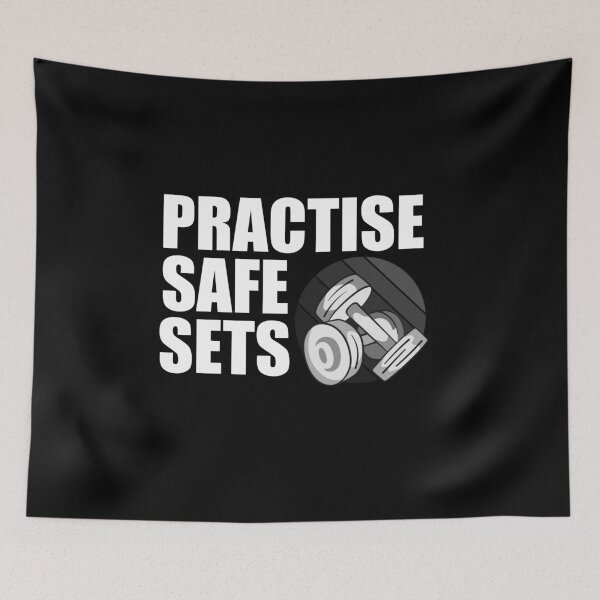 Item preview, Practice Safe Sets Funny Quote Adult Workout Gym Body Building designed and sold by POPCulturejb.