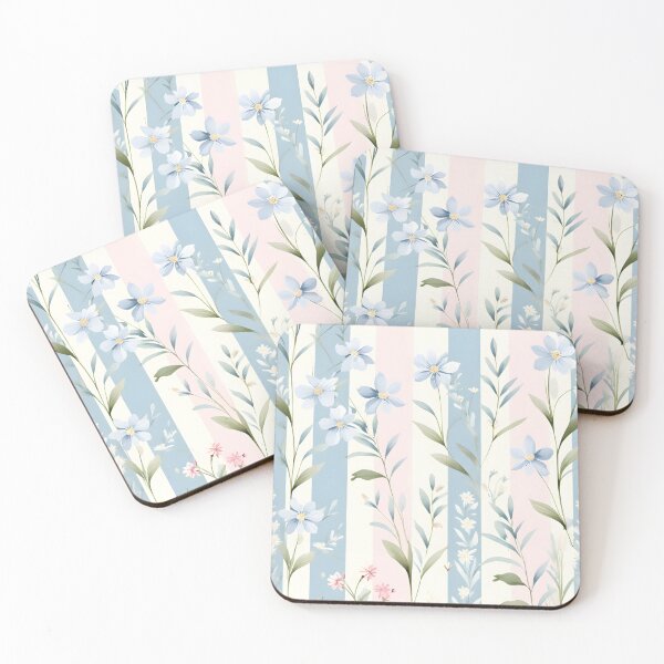 Item preview, Bright friendly floral pattern with stripes designed and sold by Naturitude.