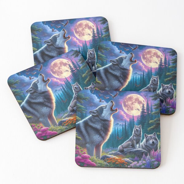 Item preview, Wolf with flowers art 3 designed and sold by NaphDesigns.