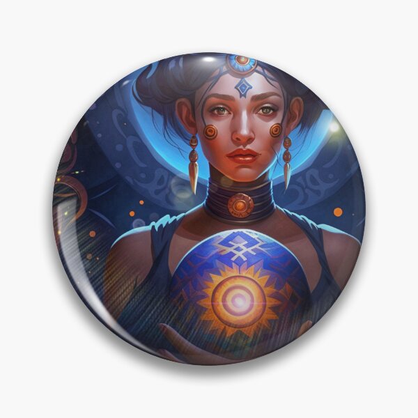 Item preview, bright future! Haloed fortune teller with her luminous crystal ball designed and sold by Creativesphotos.
