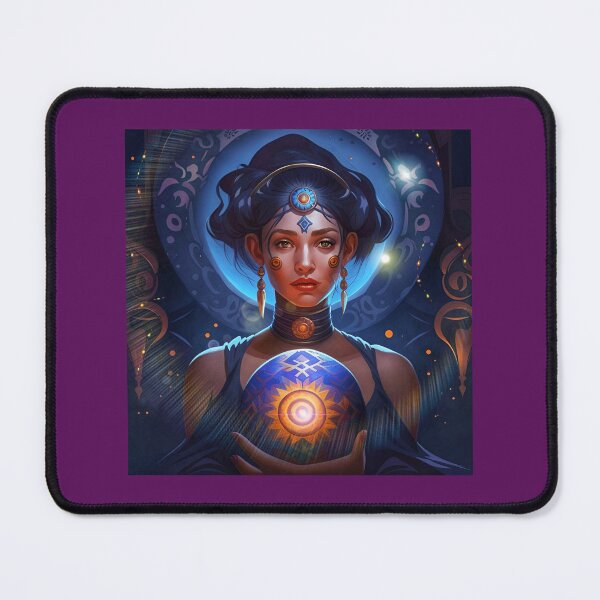 Item preview, bright future! Haloed fortune teller with her luminous crystal ball designed and sold by Creativesphotos.