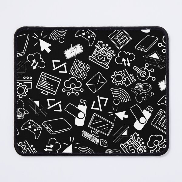 Item preview, computer engineer programmer coding tech black and white pattern designed and sold by DesignYourWaystore.