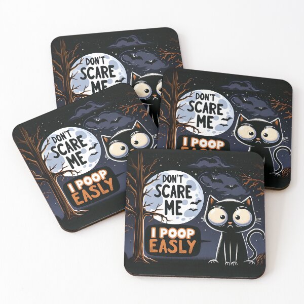 Item preview, Spooked Kitty Humor - Black Cat Under Moon - Don't Scare Me designed and sold by RevGens.