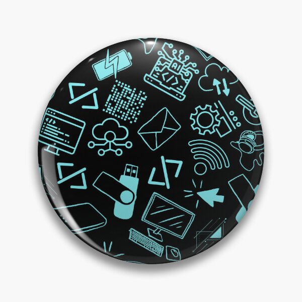 Item preview, computer engineer programmer coding tech black and blue pattern designed and sold by DesignYourWaystore.