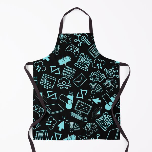 Item preview, computer engineer programmer coding tech black and blue pattern designed and sold by DesignYourWaystore.