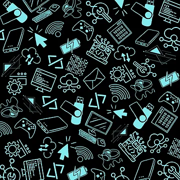 Artwork thumbnail, computer engineer programmer coding tech black and blue pattern by DesignYourWaystore