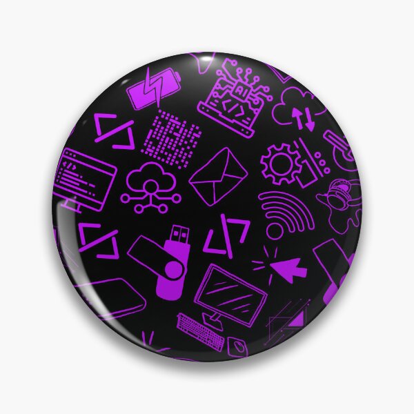 Item preview, computer engineer programmer coding tech black and purple pattern designed and sold by DesignYourWaystore.