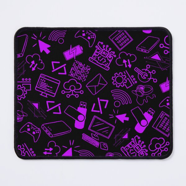 Item preview, computer engineer programmer coding tech black and purple pattern designed and sold by DesignYourWaystore.