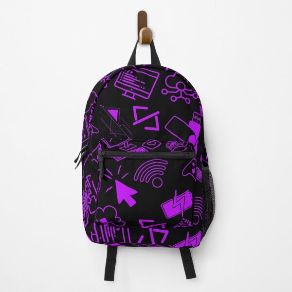 Item preview, computer engineer programmer coding tech black and purple pattern designed and sold by DesignYourWaystore.