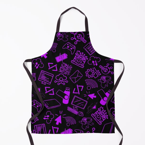 Item preview, computer engineer programmer coding tech black and purple pattern designed and sold by DesignYourWaystore.