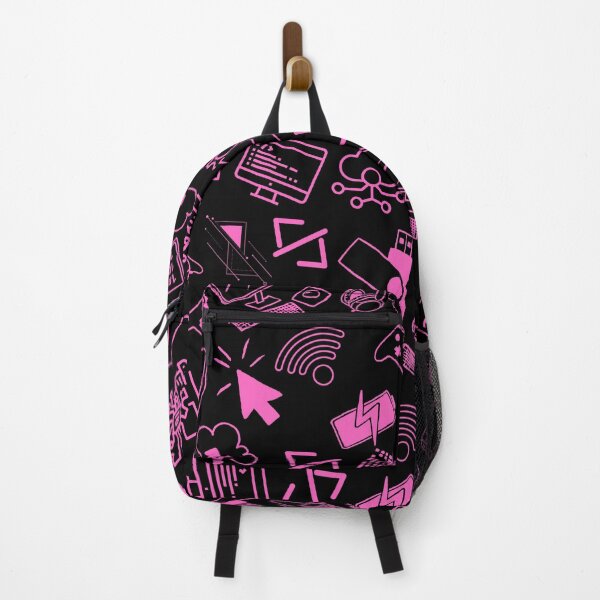 Item preview, computer engineer programmer coding tech black and pink pattern designed and sold by DesignYourWaystore.