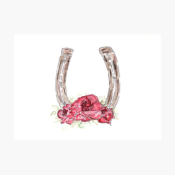 Aperçu de l'œuvre Chaussure à cheval avec des roses, Kentucky Derby, Southern, Red, Chevaux créée et vendue par CleverlyInspired.