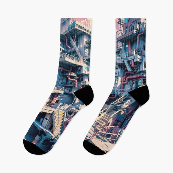 Item preview, Vibrant Dystopia Chronicles Jigsaw Puzzles - Colorful Desolation on Redbubble designed and sold by PuzzleBoxDesign.