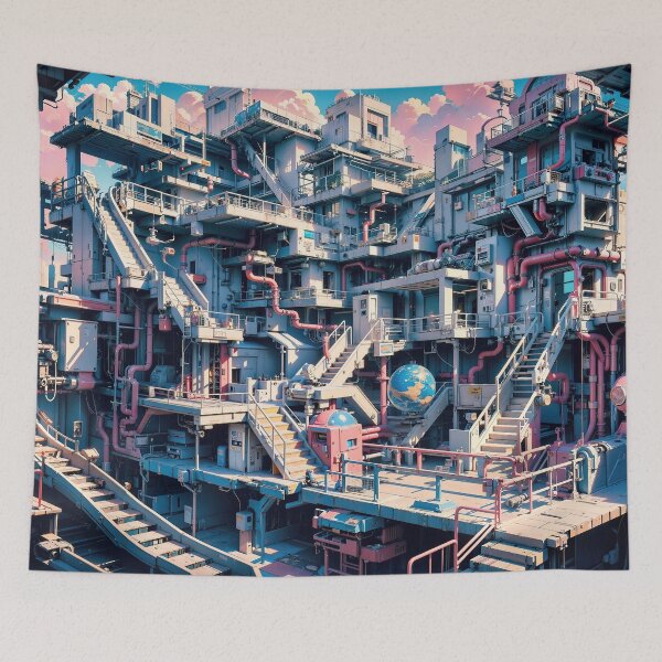Item preview, Vibrant Dystopia Chronicles Jigsaw Puzzles - Colorful Desolation on Redbubble designed and sold by PuzzleBoxDesign.