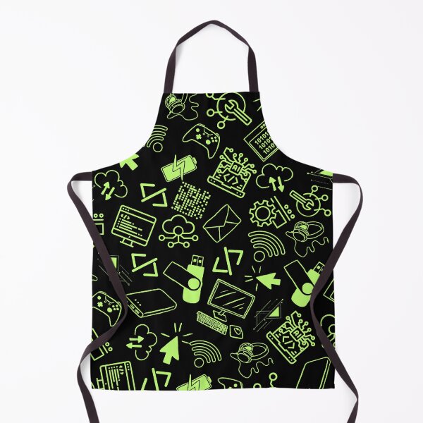 Item preview, computer engineer programmer coding tech black neon green pattern designed and sold by DesignYourWaystore.