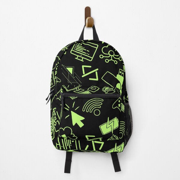 Item preview, computer engineer programmer coding tech black neon green pattern designed and sold by DesignYourWaystore.