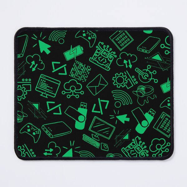 Item preview, computer engineer programmer coding tech black green pattern designed and sold by DesignYourWaystore.