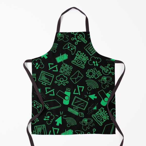 Item preview, computer engineer programmer coding tech black green pattern designed and sold by DesignYourWaystore.