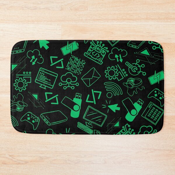 Item preview, computer engineer programmer coding tech black green pattern designed and sold by DesignYourWaystore.