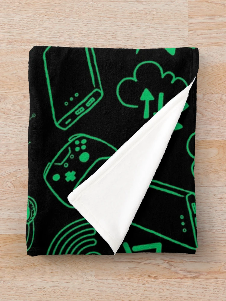 Thumbnail 3 of 6, Throw Blanket, computer engineer programmer coding tech black green pattern designed and sold by DesignYourWaystore.