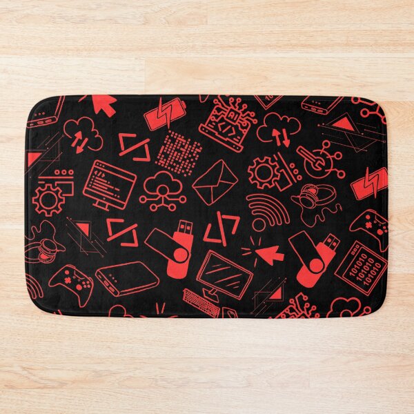 Item preview, computer engineer programmer coding tech black red pattern designed and sold by DesignYourWaystore.