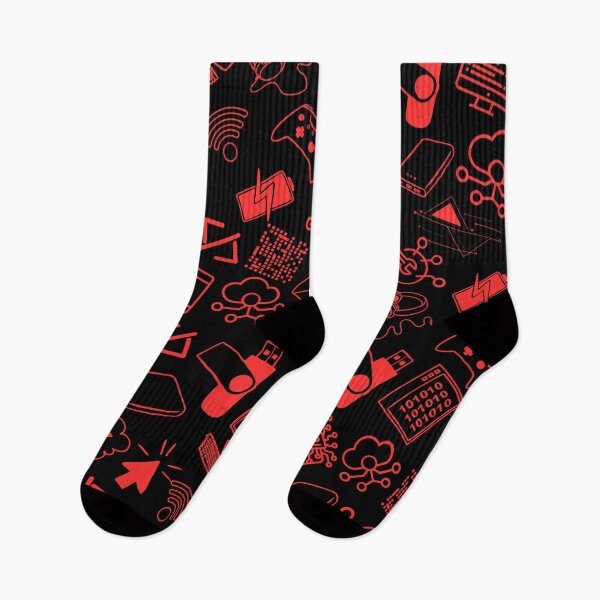 Item preview, computer engineer programmer coding tech black red pattern designed and sold by DesignYourWaystore.