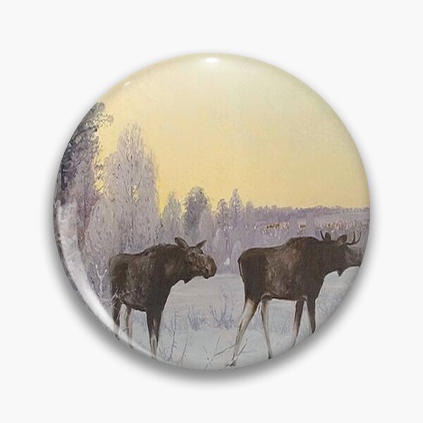 Item preview, Winter Landscape with Two Moose designed and sold by tomorrowsart.