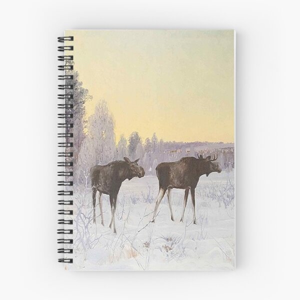 Item preview, Winter Landscape with Two Moose designed and sold by tomorrowsart.