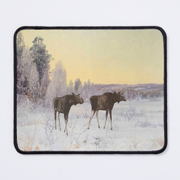 Item preview, Winter Landscape with Two Moose designed and sold by tomorrowsart.