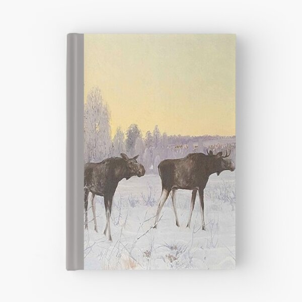 Item preview, Winter Landscape with Two Moose designed and sold by tomorrowsart.