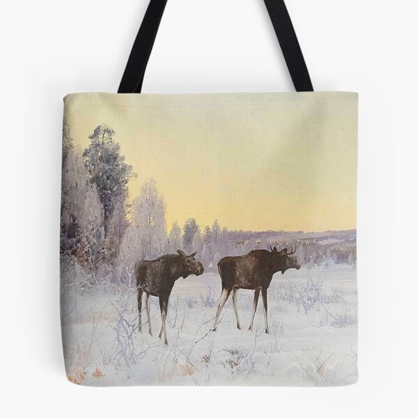 Item preview, Winter Landscape with Two Moose designed and sold by tomorrowsart.