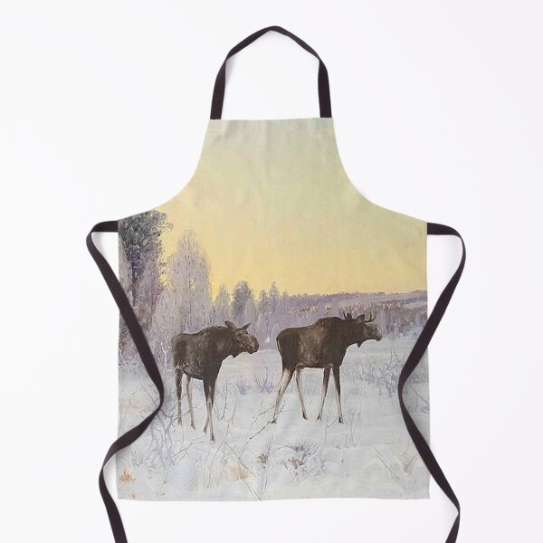 Item preview, Winter Landscape with Two Moose designed and sold by tomorrowsart.