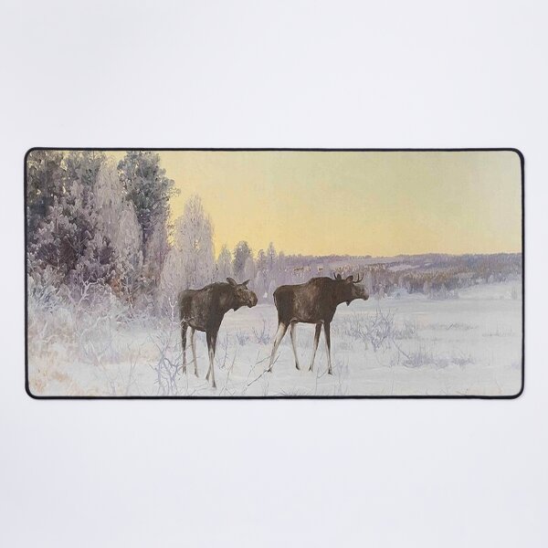 Item preview, Winter Landscape with Two Moose designed and sold by tomorrowsart.