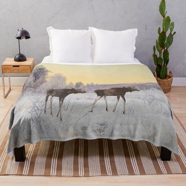 Item preview, Winter Landscape with Two Moose designed and sold by tomorrowsart.