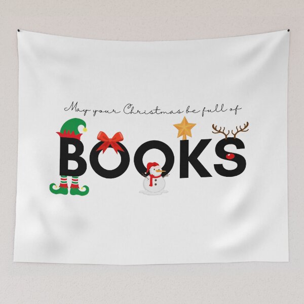 Item preview, May your Christmas be full of BOOKS designed and sold by Inspirely.