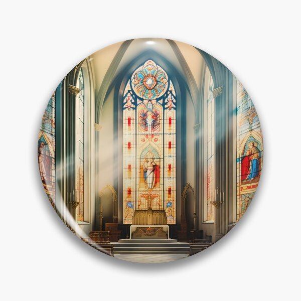 Item preview, vintage stainglass inside a church designed and sold by IncredibleGeek.