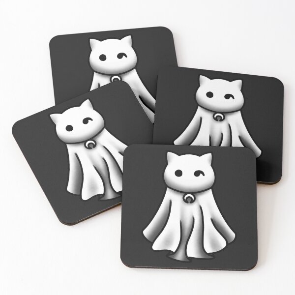 Item preview, Ghost kitty semicolon designed and sold by BeanYolk.