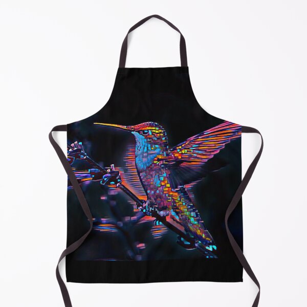 Item preview, Hummingbird Pixel Art Style Print - On a dark Background designed and sold by TGAL2.